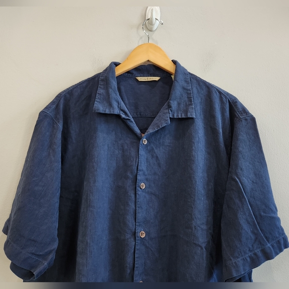 Tommy Bahama With A Twist Embroidered Pin Up Girl Navy Blue Silk Shirt Men's XL - Picture 3 of 8